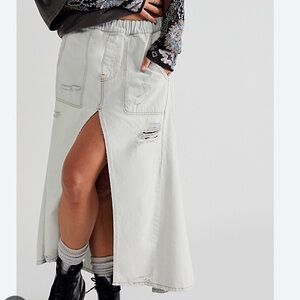 One teaspoon denim shabby maxi skirt